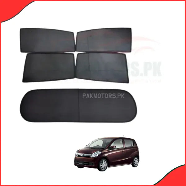 Daihatsu Mira Sunshades (5-Piece Set) Back & Side Windows UV Protection & Custom Fit - Latest