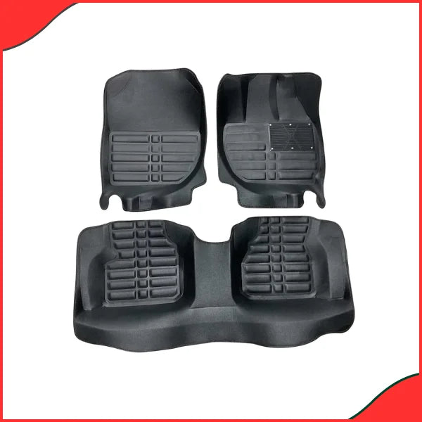 Honda City 5D Floor Mats – Black (3 Pcs) Model 2008-2021 Waterproof & Durable - High Quality