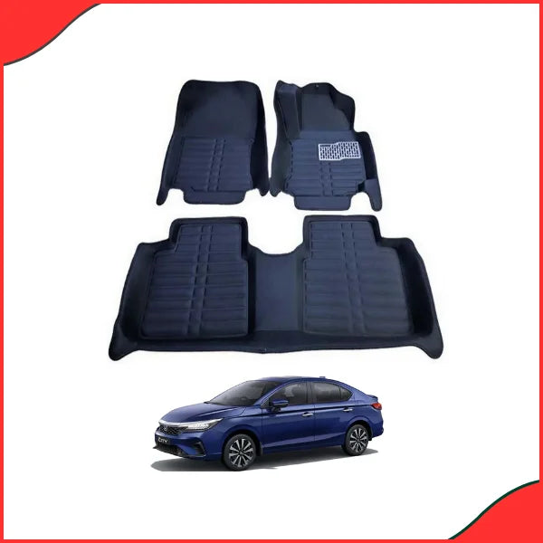Honda City 5D Premium Floor Mats – Black Custom Fit (2022–2023 3-Piece Set) - Latest
