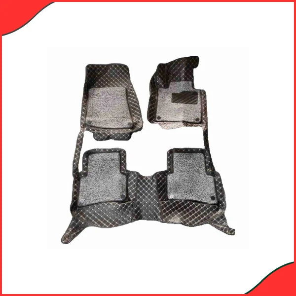 KIA Sportage 9D Floor Mats – Black with Grey Grass Design (2019–2021 3-Piece Set)