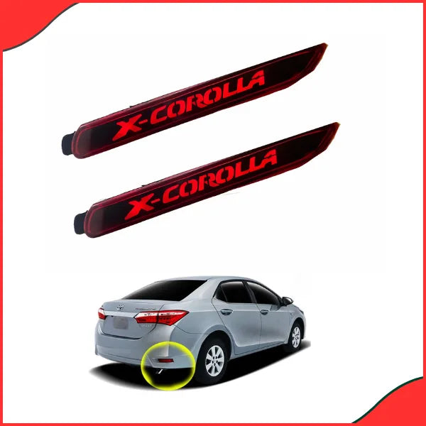 Toyota Corolla 2017-2022 Back Bumper Reflector Lights with Logo