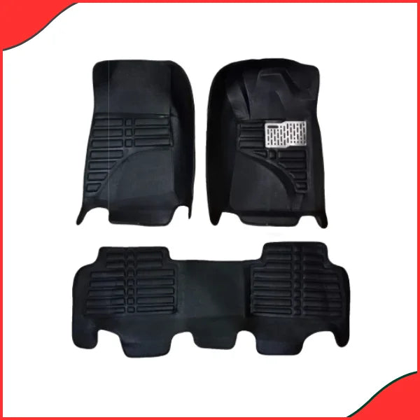 Toyota Land Cruiser 5D Custom Floor Mats – Black 3-Piece Set (2015-2021) - High Quality