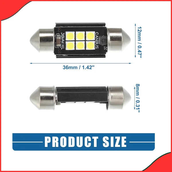 Universal Car Interior Roof Light Super Bright & Easy Installation - Latest Model