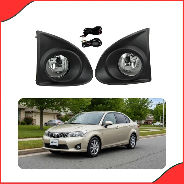 Installed view of DLAA TY658 Fog Lights on a Toyota Axio 2012-2017 model