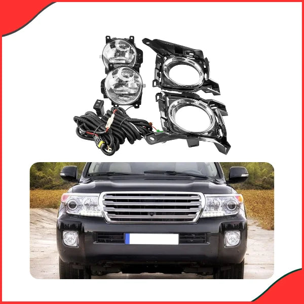 Installed view of DLAA TY568 Fog Lights on a Toyota Land Cruiser FJ200 2012-2014 model