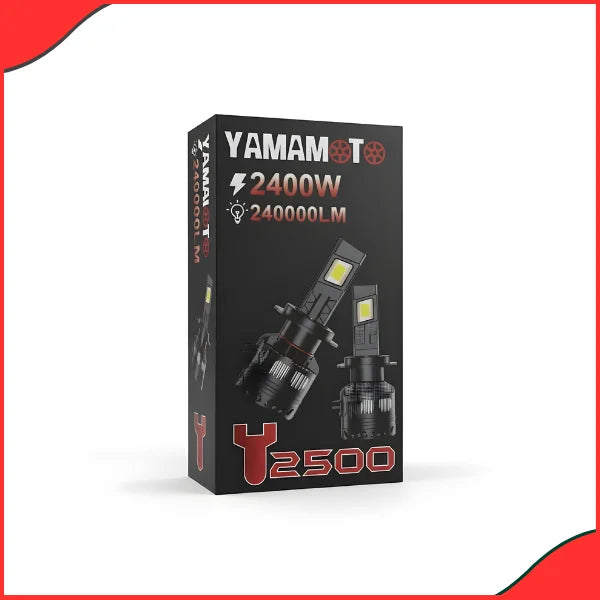 Yamamoto Y2500 Universal LED Headlight Kit 2400W (240000LM) with H4, H11, 9005 adapters