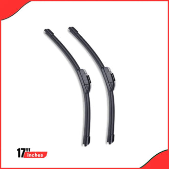 17-inch silicone wiper blade for car windshield with universal U-hook connector.