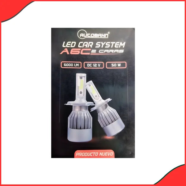 AC6 LED Headlight Bulbs (12V 50W 6000LM) – High Brightness Car Lighting System