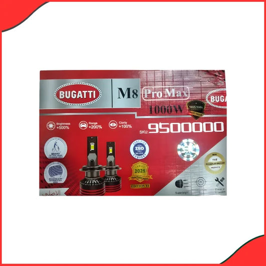 Bugatti M8 Pro Max LED Light (1000W) – High Power Car Headlight Bulb