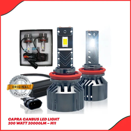 Capra Canbus H11 LED Headlight Bulbs – 200W 20000LM High-Power Lights