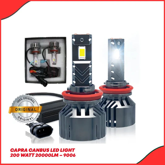 Capra Canbus 9006 LED Headlight Bulbs – 200W 20000LM High-Power HB4 Lights - Best Car Accessories in Pakistan