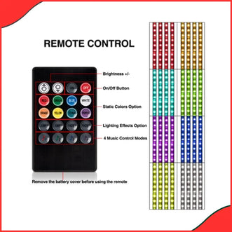 Car Atmosphere LED Light Set – 12 RGB LEDs  Music Sync, Multi-Color Interior Glow