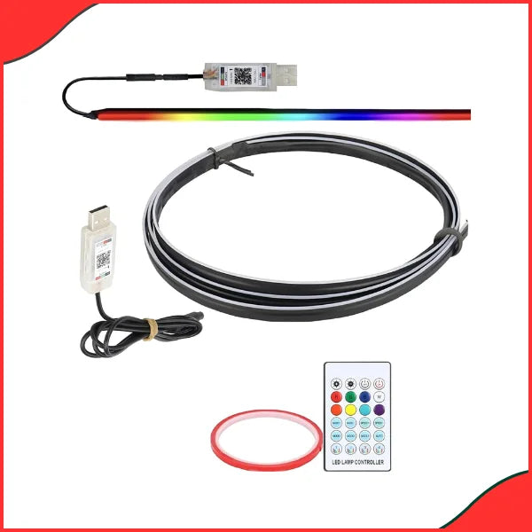 Car Dashboard LED Ambient Light Strip  USB Powered, Multi-Color & Smart Control - Latest