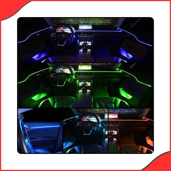 Car Interior Ambient Light Kit – 5-Point Fiber Optic Neon Lighting  Multi-Color & Stylish Glow - Good Material