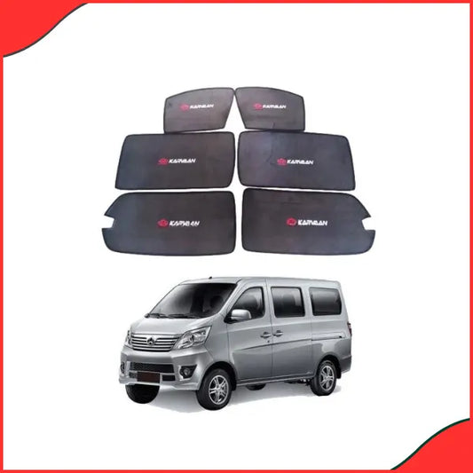 Changan Karvaan Sun Shades with Logo (6-Piece Set)  Model 2018-2019  UV Protection & Custom Fit