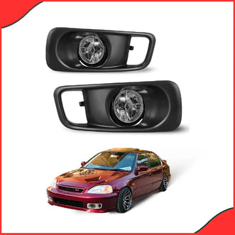DLAA Honda Civic 1999-2000 Fog Lamps Lights HD093 with Switch and Wiring Kit
