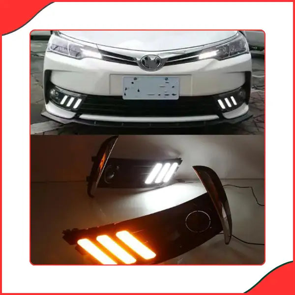 DLAA LED Fog Lamps with DRL for Toyota Corolla (2017-2020)  Enhanced Visibility & Sleek Design - New