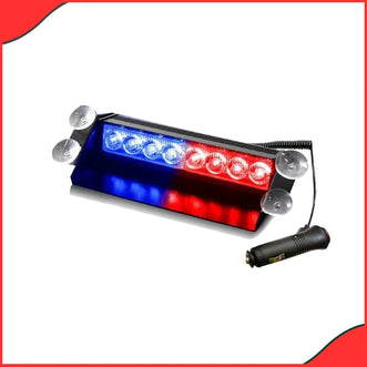 Dashboard Police Warning Light for Cars – 8 LED Red & Blue Emergency Flash Lamp
