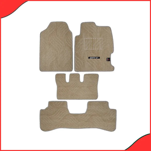 Honda BR-V Custom Beige Carpet Floor Mat – Model 2017-2023