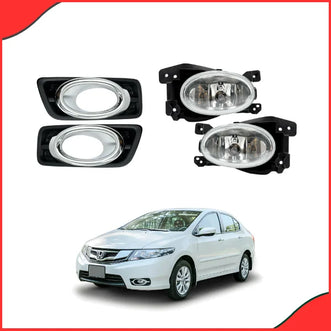 Honda City 2008–2021 Bugatti Fog Lamps – Chrome Front Bumper Lights for Enhanced Visibility