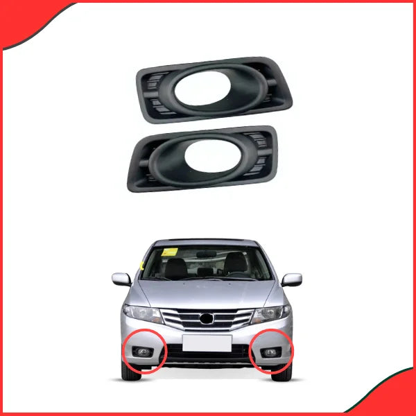Honda City 2015–2021 Carbon Fiber Fog Lamp Covers – Front Bumper Trim Pair