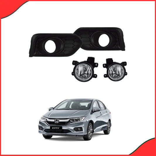 Honda City 2021–2022 DLAA Fog Lamps – Durable Front Bumper Lights Without Chrome