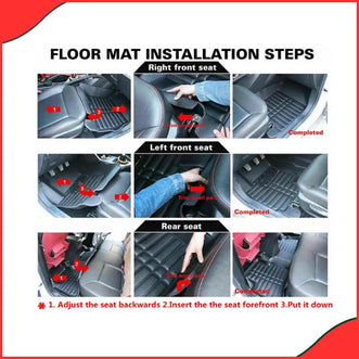 Honda City 5D Floor Mats – Black (3 Pcs)  Model 2008-2021  Waterproof & Durable