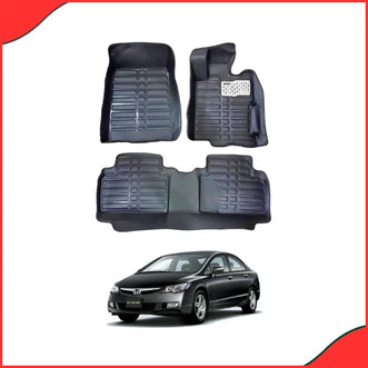 Honda Civic 5D Custom Floor Mats – Black  3-Piece Set (2006-2009)