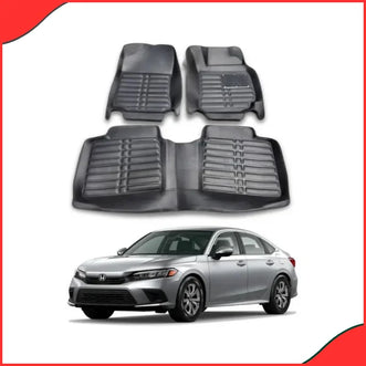 Honda Civic 5D Custom Floor Mats – Black  3-Piece Set for 2022-2023 Models