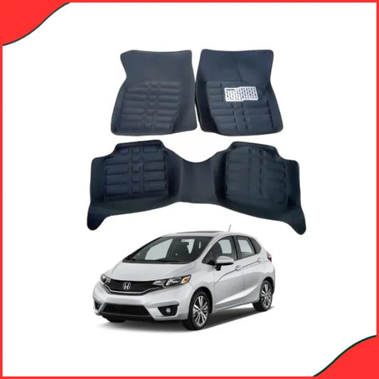 Honda Fit 5D Custom Floor Mats – Black  3-Piece Set (2013-2017)