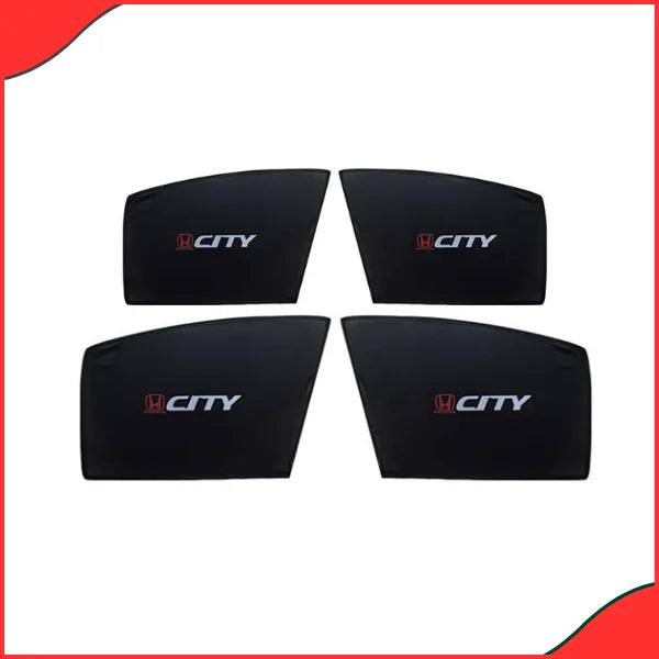 Honda City 2003-2006 Sun Shades with Logo – Custom Fit Window Visors - Latest Model