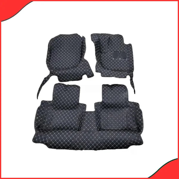 Honda City 7D Floor Mats – Black with Multi-Color Stitching (2008–2021  3-Piece Set) - High Quality