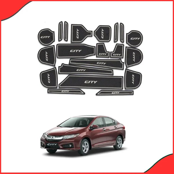 Honda City PVC Interior Floor Mats (2008–2021) – Custom Fit, Waterproof & Scratch-Resistant - white