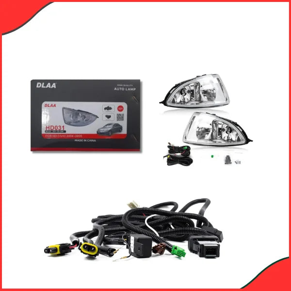 Honda Civic 2005–2006 DLAA HD031 Fog Lights – High Brightness & Durable Fit - Latest Brand
