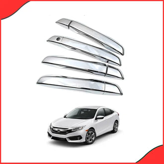 Honda Civic Chrome Door Handle Covers – Model 2016–2021 (Set of 4) - High Quality