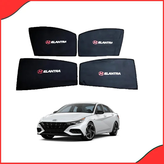 Hyundai Elantra Side Window Sun Shades with Logo – Set of 4 (2021–2022 Models)