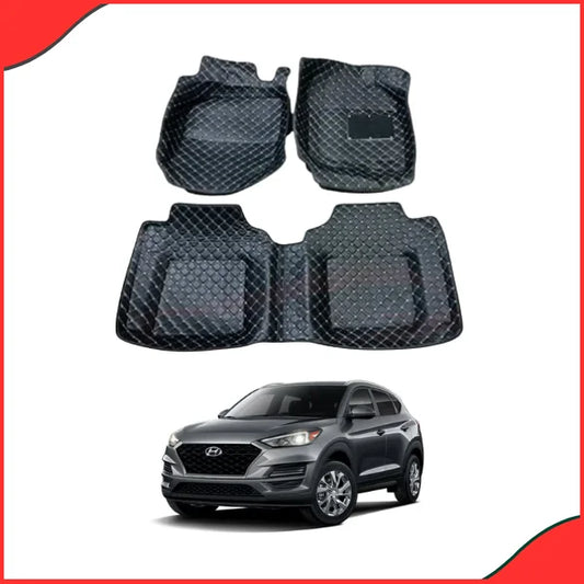 Hyundai Tucson 7D Floor Mats (Black, 3 Pcs) – Custom Fit for 2020–2021 Models - best floor mats for Hyundai Tucson in Pakistan