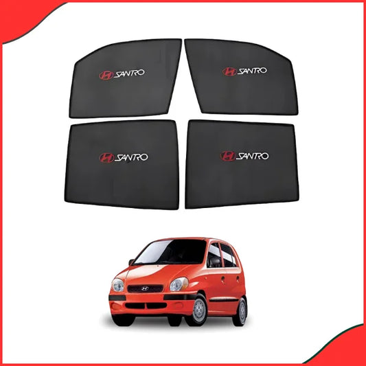 Hyundai Santro Sun Shades with Logo – 4-Piece Set for 2003–2008 Models