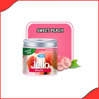Jello 220g natural fresh peach car air freshener gel for dashboard and cup holders.