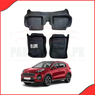 Image showcasing the heavy-duty and waterproof nature of the KIA Sportage 5D mats, perhaps with a slight border/raised edge visible.