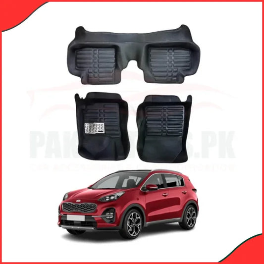 KIA Sportage 5D Custom Floor Mats – Black | Heavy-Duty, Washable & Odorless (2019-2021)