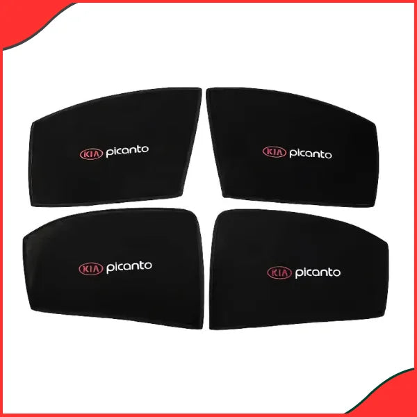 KIA Picanto Side Window Sun Shades with Logo – Set of 4 (2019–2021 Models) - Latest
