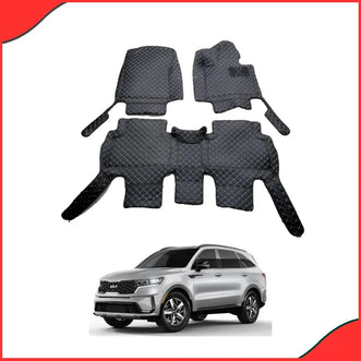 KIA Sorento 7D Floor Mats (Black, 3 Pcs) – Custom Fit for 2021–2022 Models  Waterproof & Durable Car Mats - best kia sorento floor mats in Pakistan