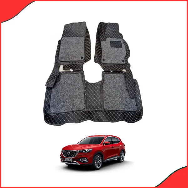 MG HS 2020-2021 9D Floor Mats Black with Grass Insert - 3 Pcs Custom Fit