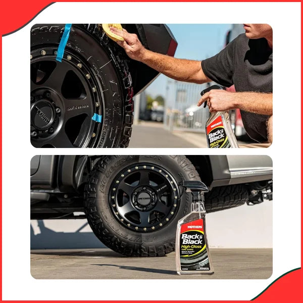Mothers Back-To-Black Tire Shine – 24oz (6924) – Deep Gloss & Long-Lasting Protection
