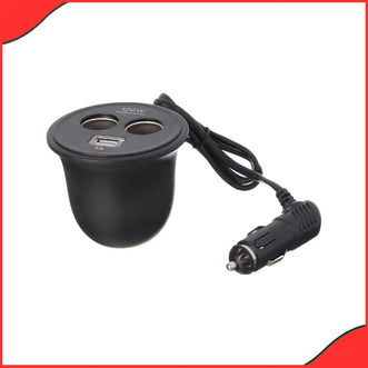Olesson 1671 Car USB Charger – Dual Socket 120W 2-Way Cigarette Lighter Adapter (Black)