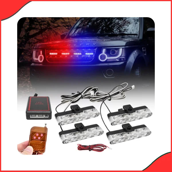 Police Car Grill Light – Powerful LED Strobe Emergency Warning Lamp - High Power