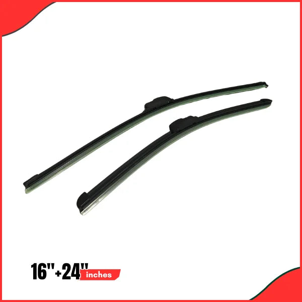 Silicone Wiper Blades 16'' + 24'' – Dual Pack, Universal Fit, All-Weather Clarity & Quiet Wiping - Latest