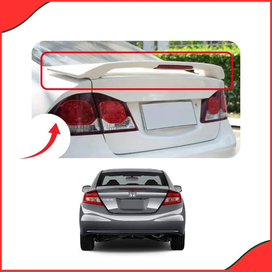 Stylish Honda Civic Reborn 2006–2012 Rear Trunk Spoiler Wing with LED Brake Light