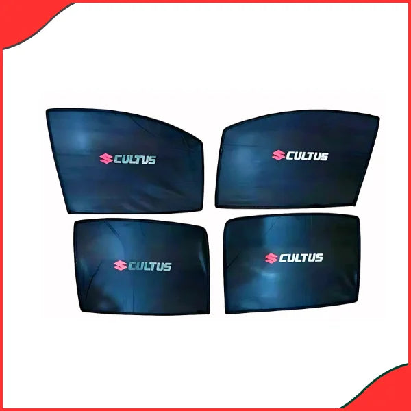 Suzuki Cultus Sun Shades with Logo - Custom Fit UV Protection for 2000–2017 Models